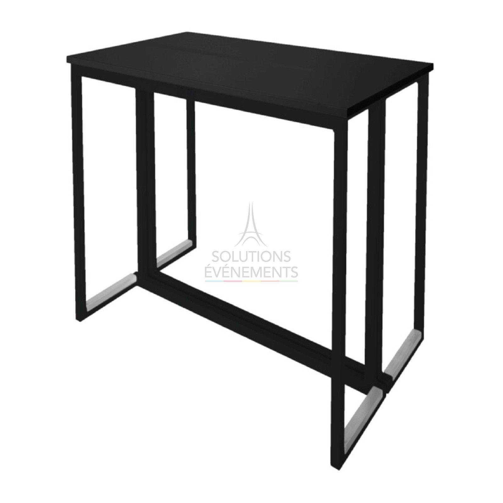 Table haute Kubo noire - plateau noir au design moderne