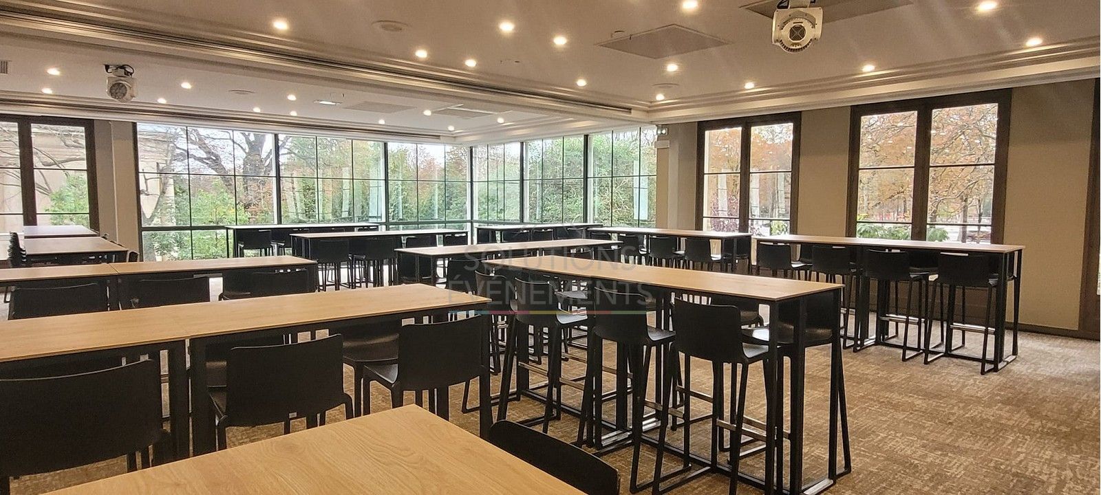 Kubo Black High Table - Wooden Top - Visual 2