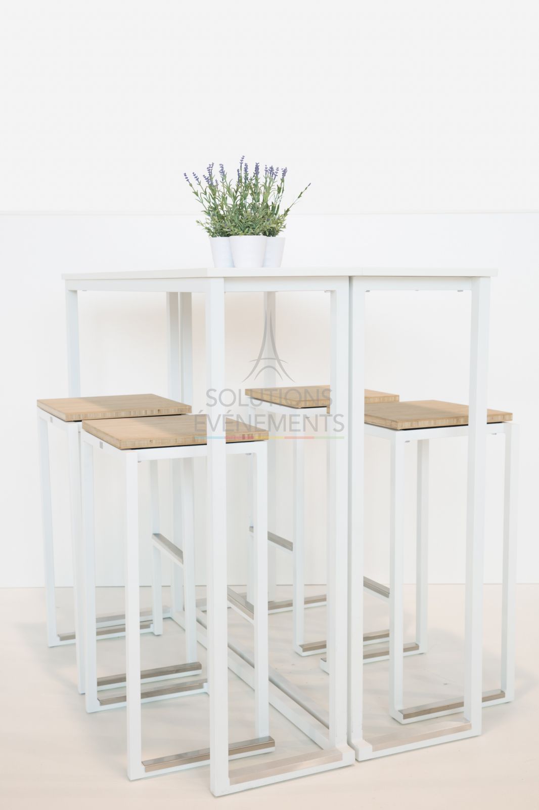 Kubo Black High Table - Wooden Top - Visual 3