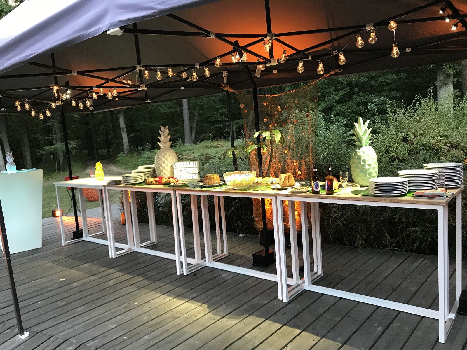 Kubo Black High Table - Wooden Top - Visual 5