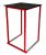 kubo red high table rental with recycled black terrazzo top