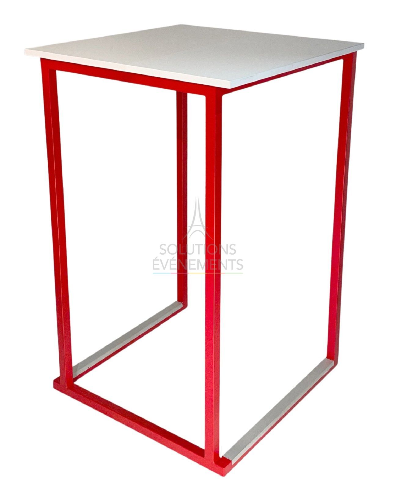 Kubo Color Red High Table - White Top