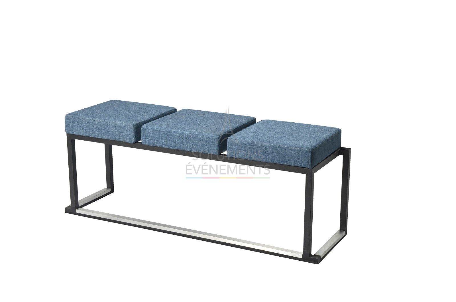 Kubo Love Bench Blue Fabric - 3 seats - Visual 1