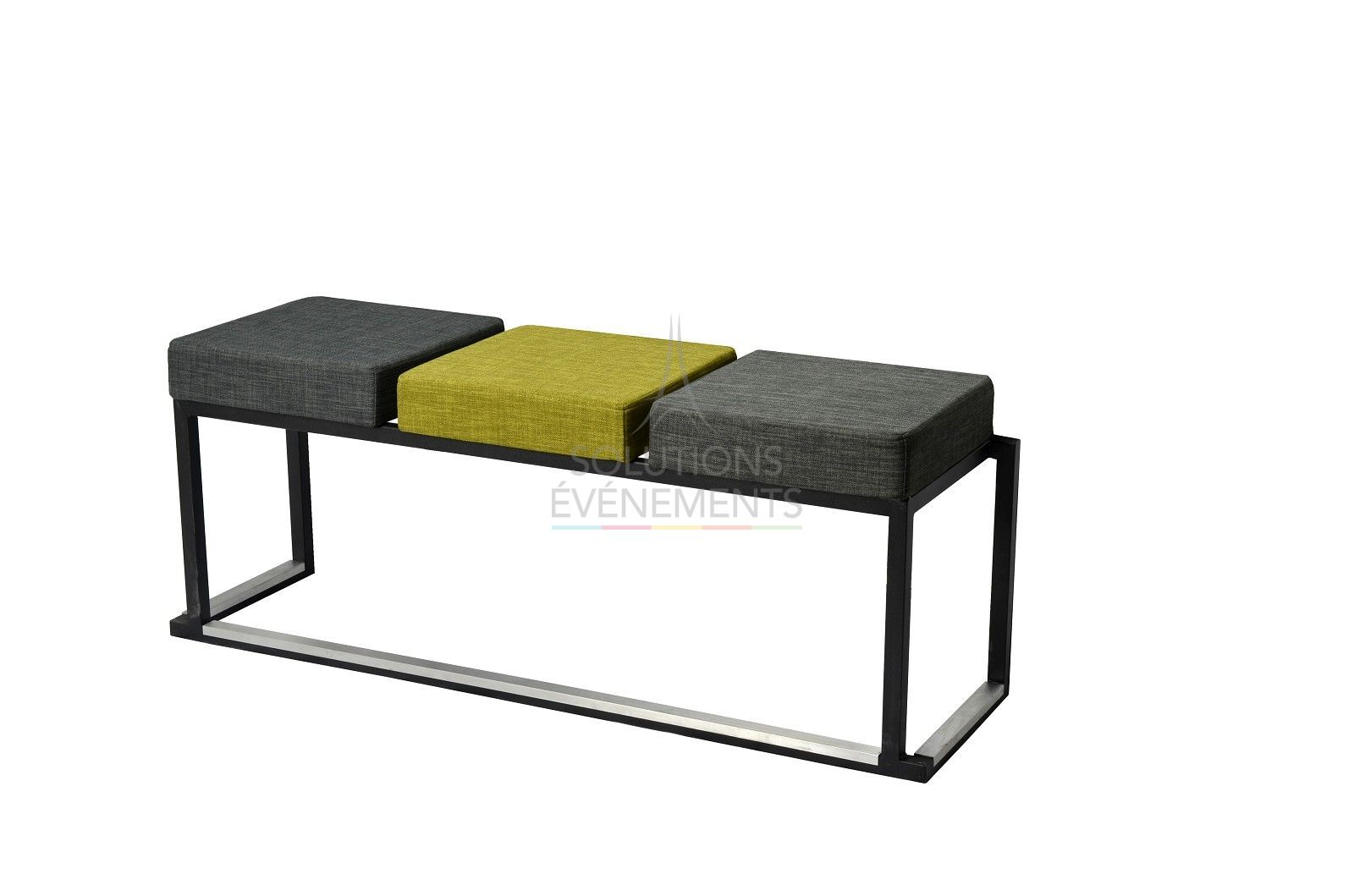 Kubo Love Bench Gray and Green Fabric - 3 places - Visual 1