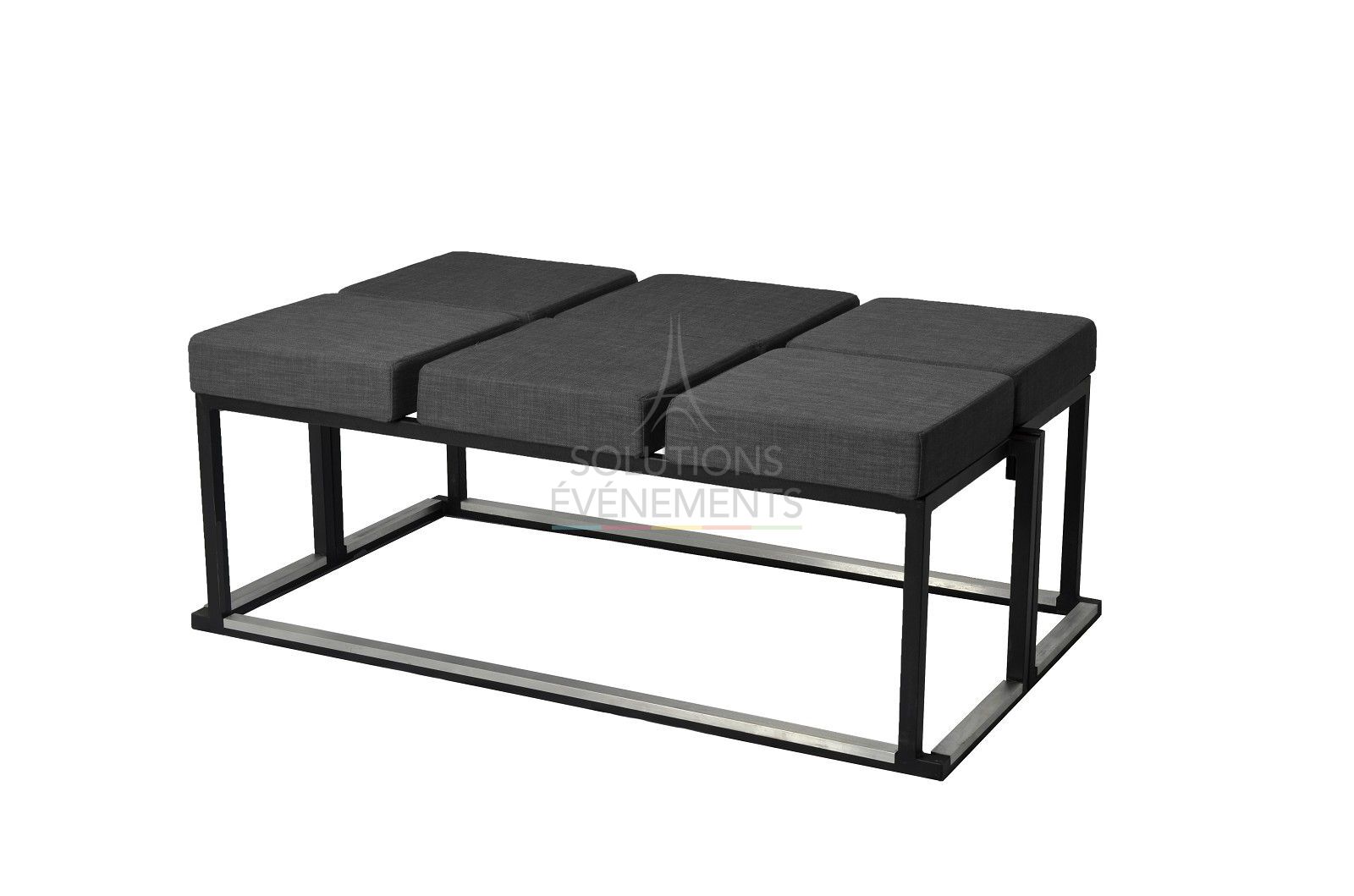 Kubo Love Bench Gray Fabric - 6 seats - Visual 1