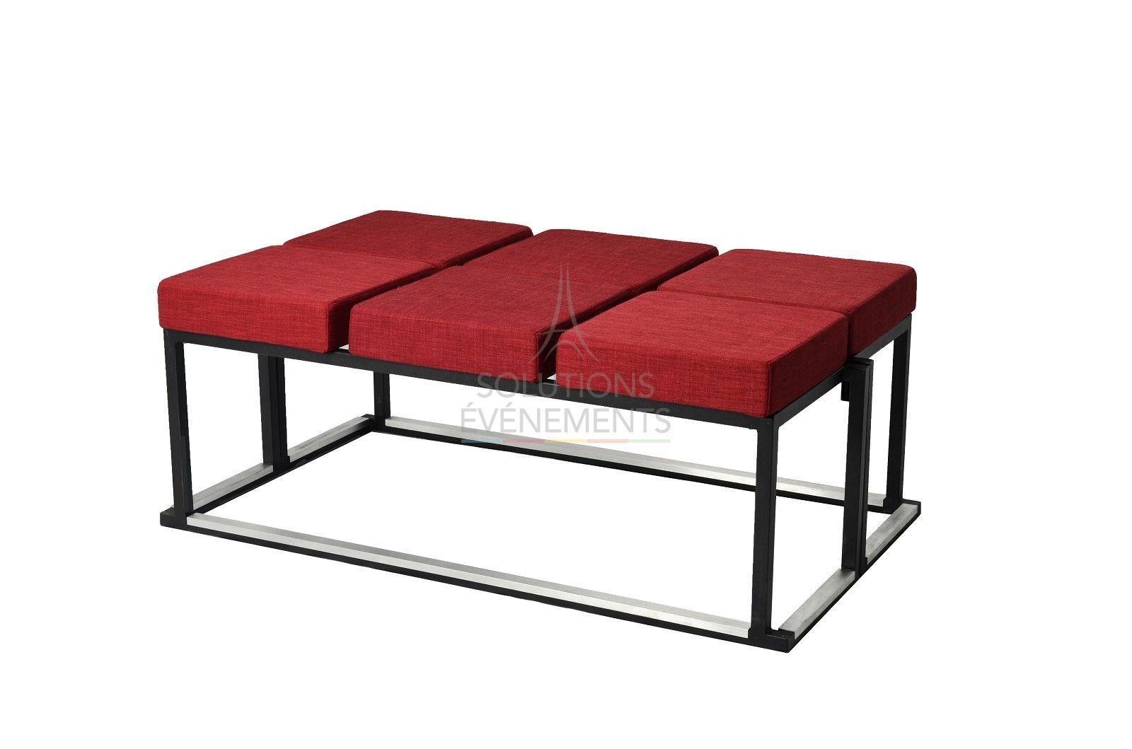 Kubo Love Bench Red Fabric - 6 seats - Visual 1