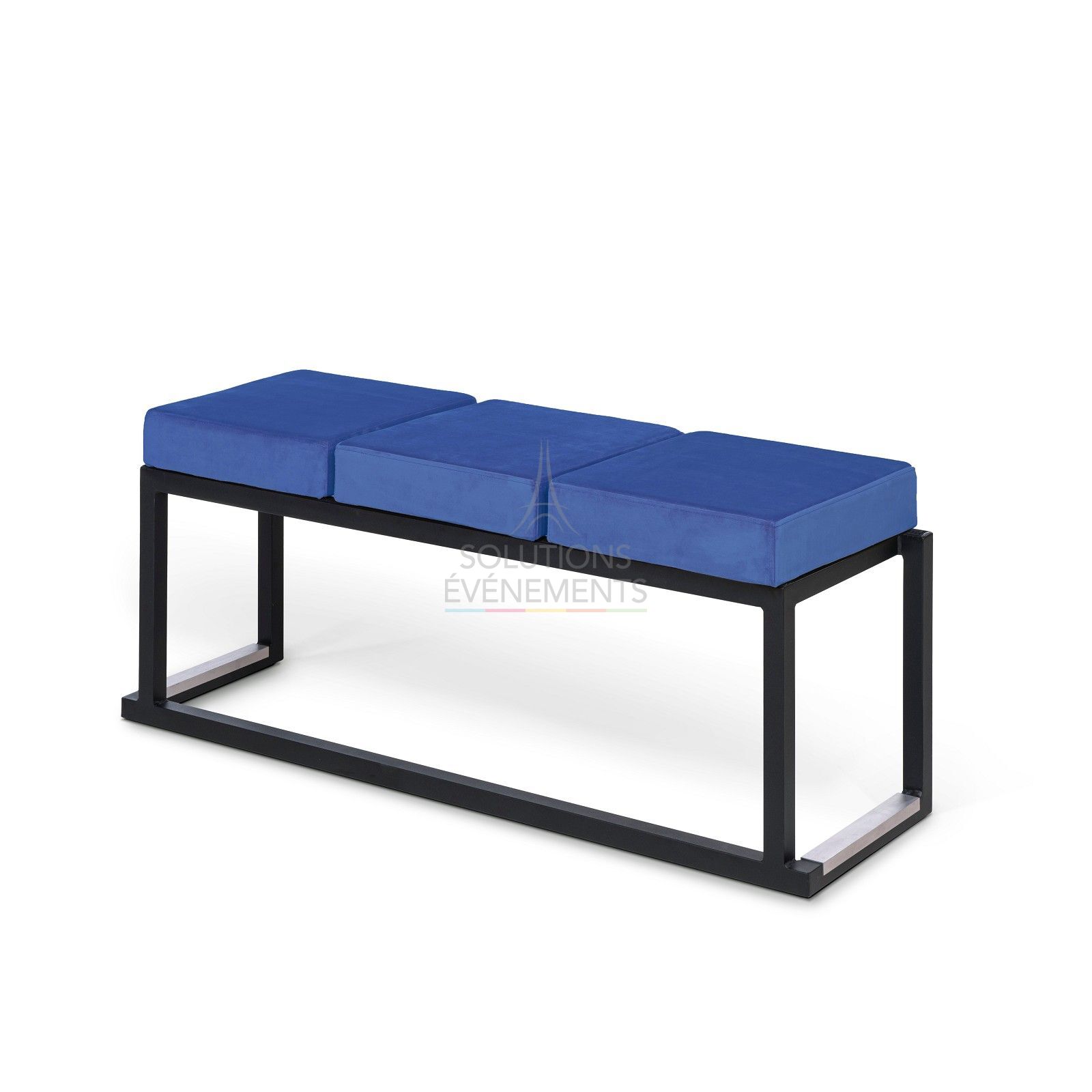 Blue velvet bench rental