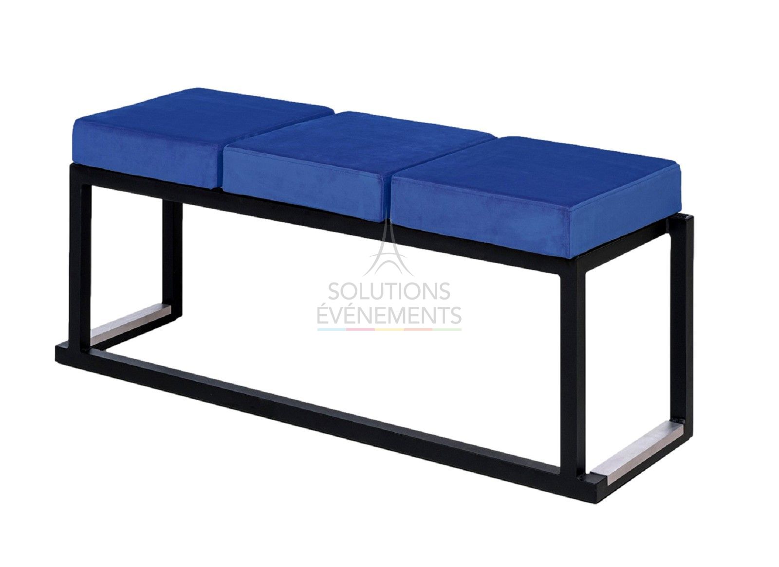 Blue velvet bench rental