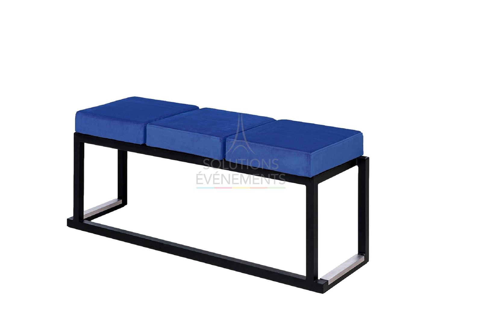 Blue velvet bench rental