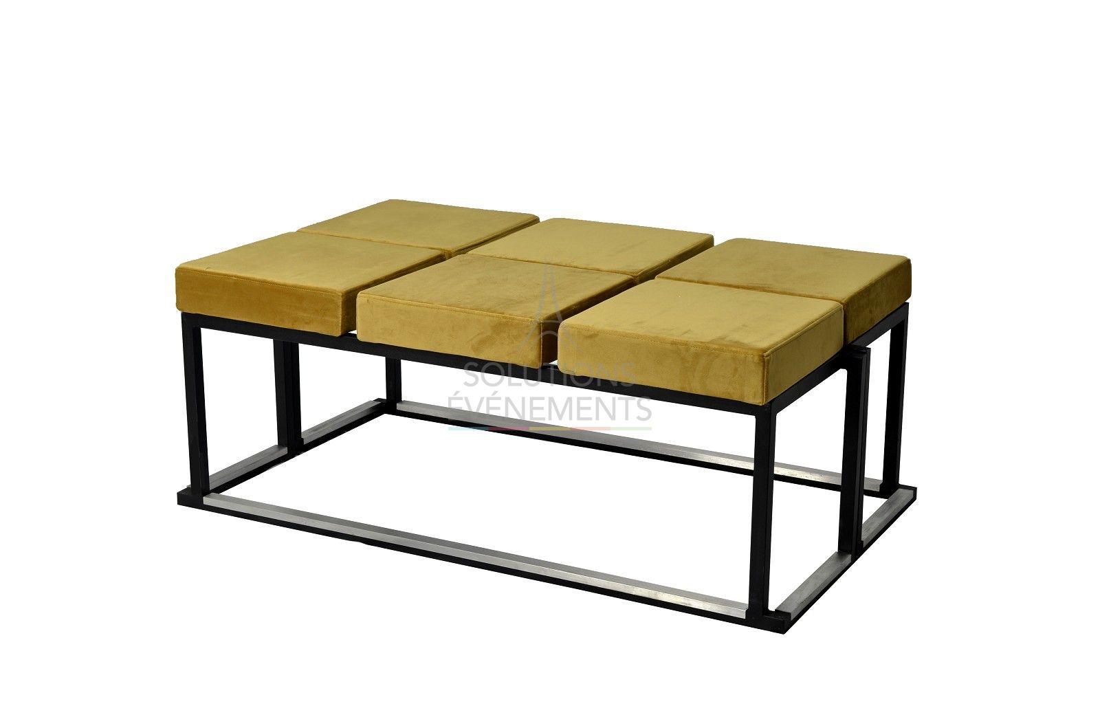 Kubo Love Gold Velvet Bench - 6 seats - Visual 1