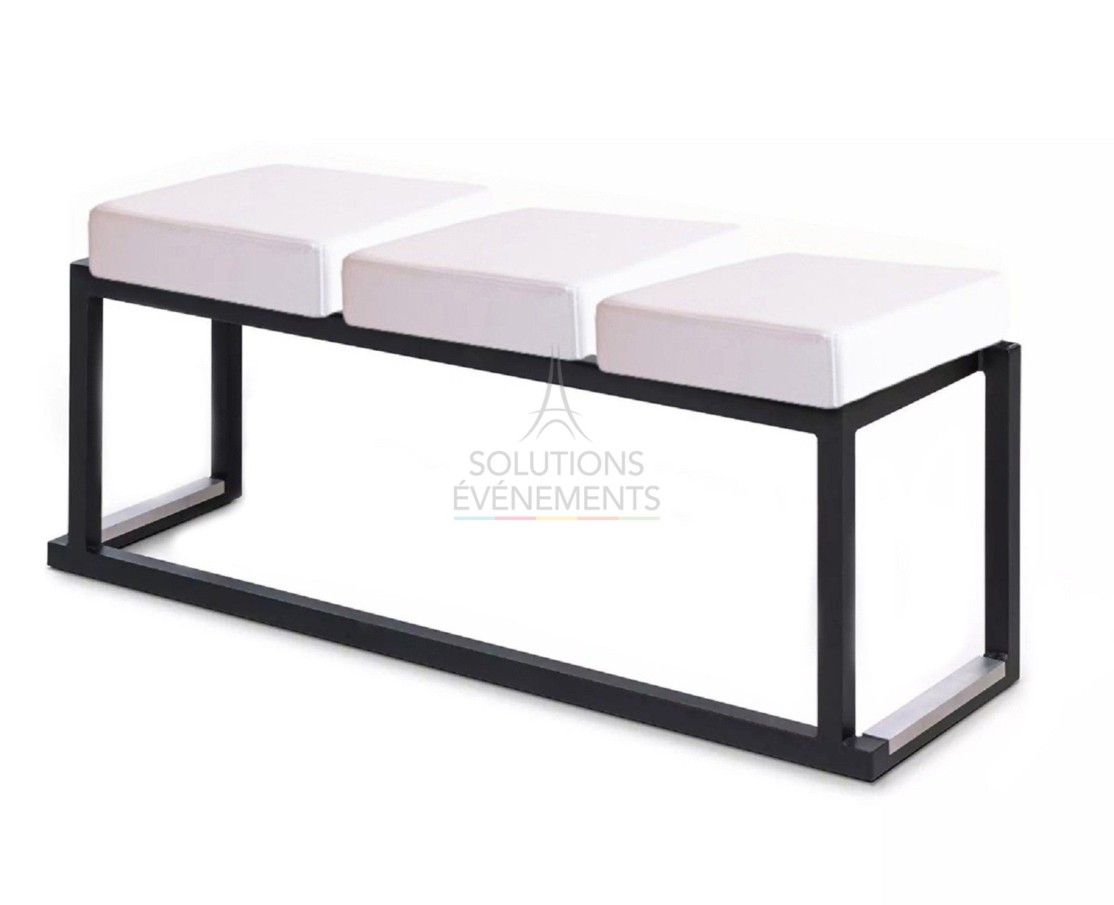 kubo love white leather bench - 3 seats - visual 1