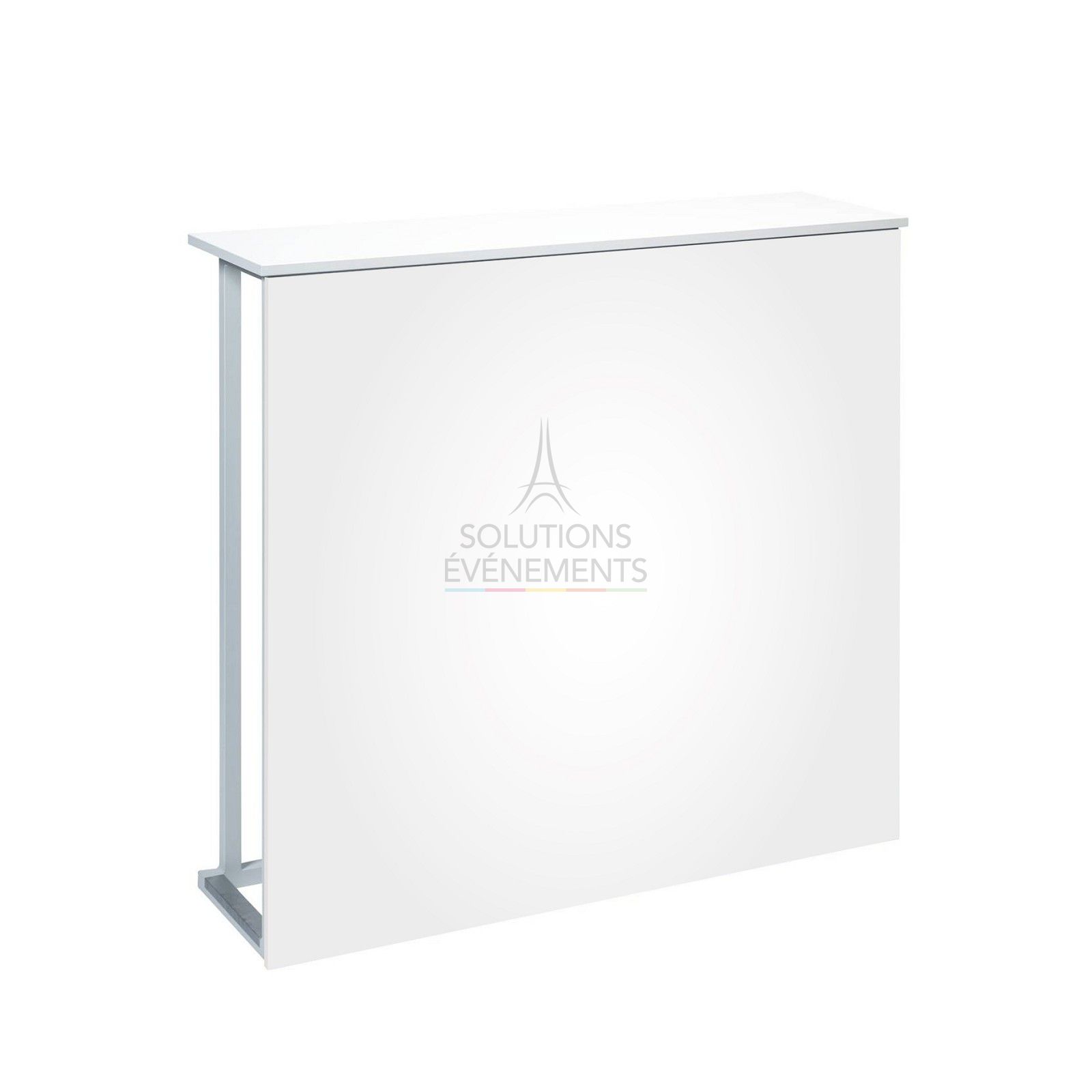 Location de comptoir design avec plateau blanc et façade PVC blanche