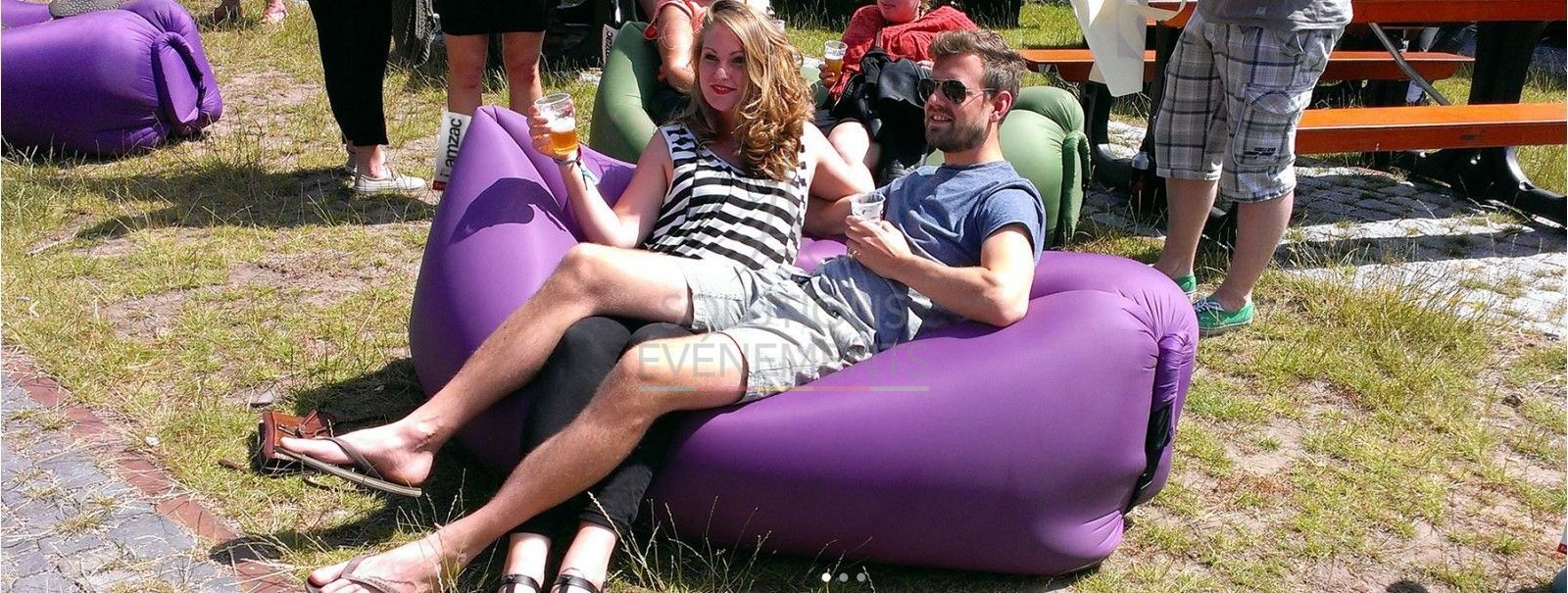 Lamzac Inflatable Pouf Purple - Visual 3