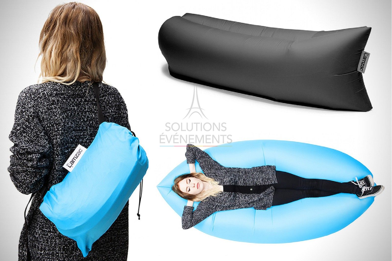 Lamzac Pink Inflatable Pouf - Visual 2