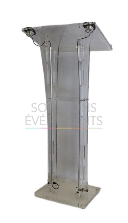 Plexiglass lectern rental for your conferences and seminars in Paris.