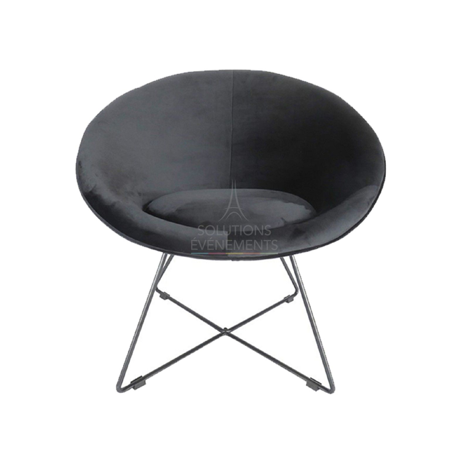 Leonie black velvet armchair - Visual 2