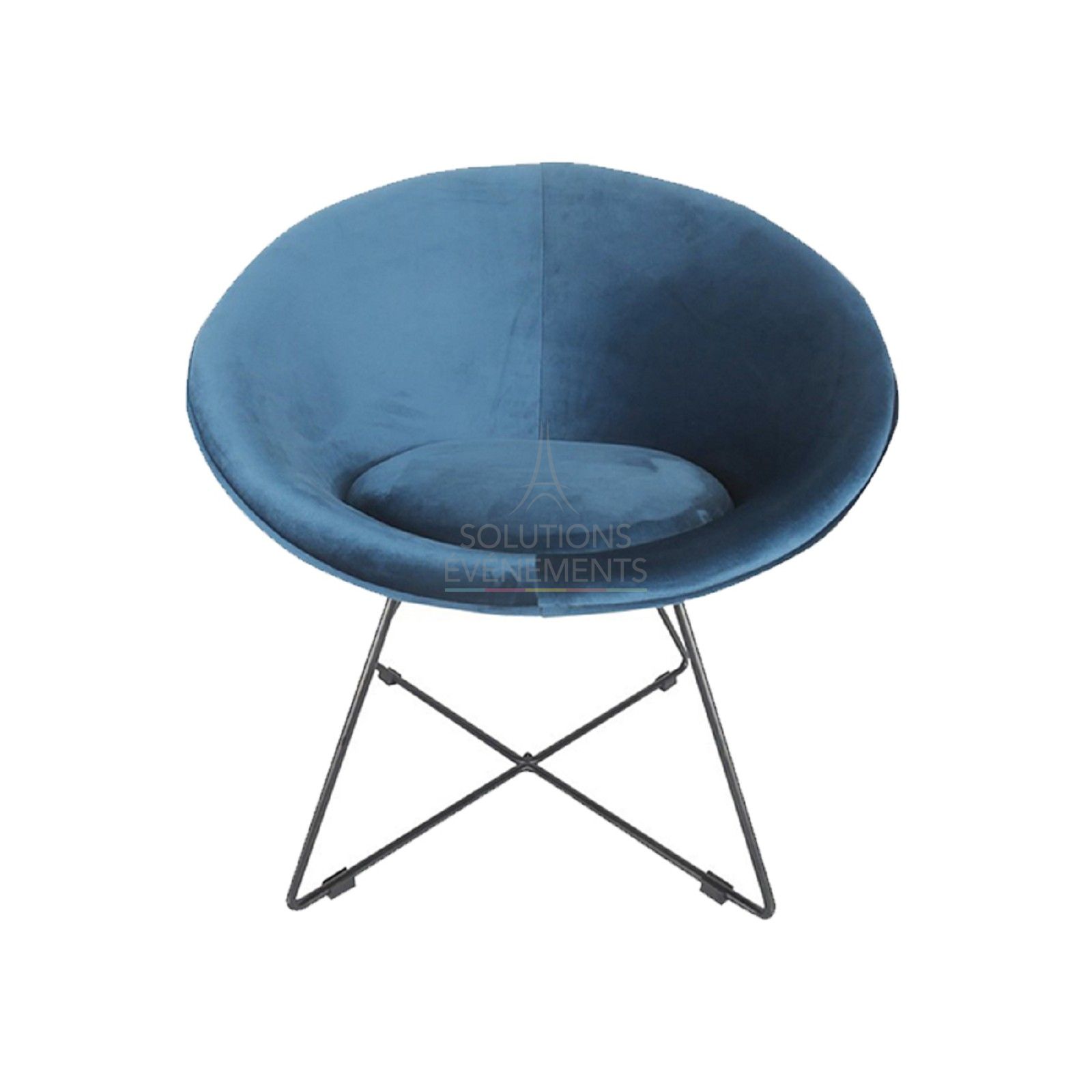 Leonie blue velvet armchair - Visual 2