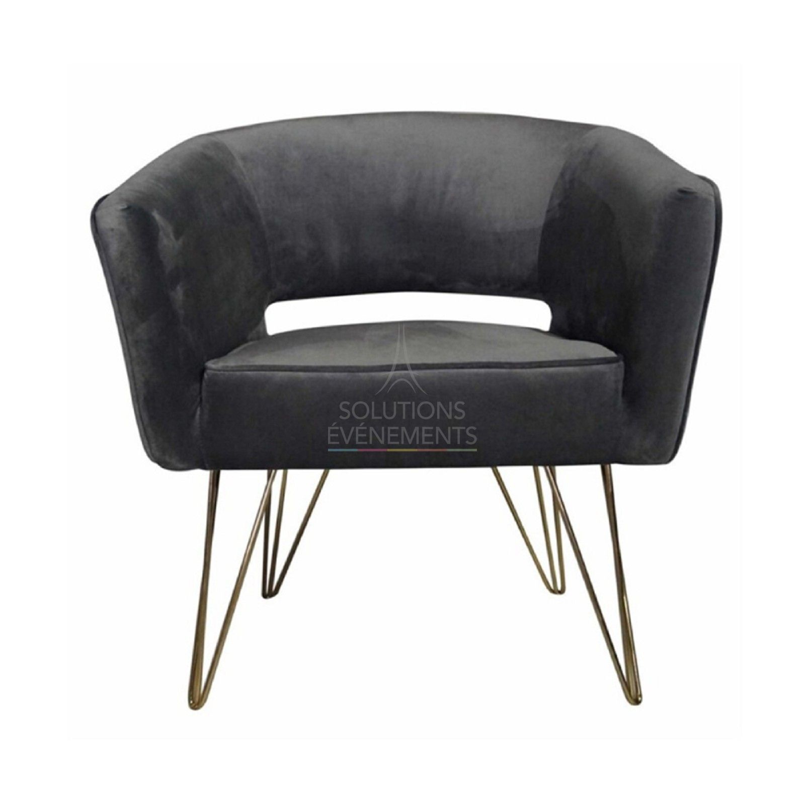 Leonor armchair anthracite gray velvet - Visual 2