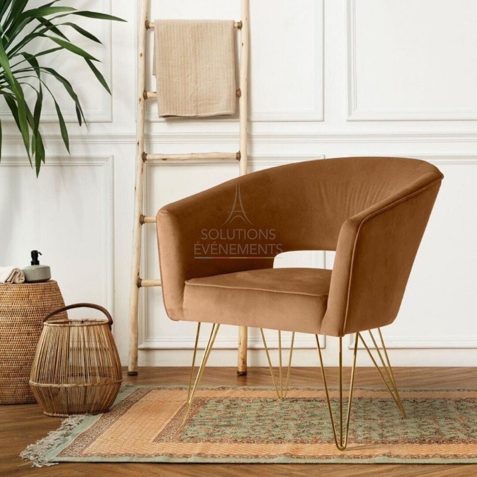 Leonor armchair brown velvet - Visual 4