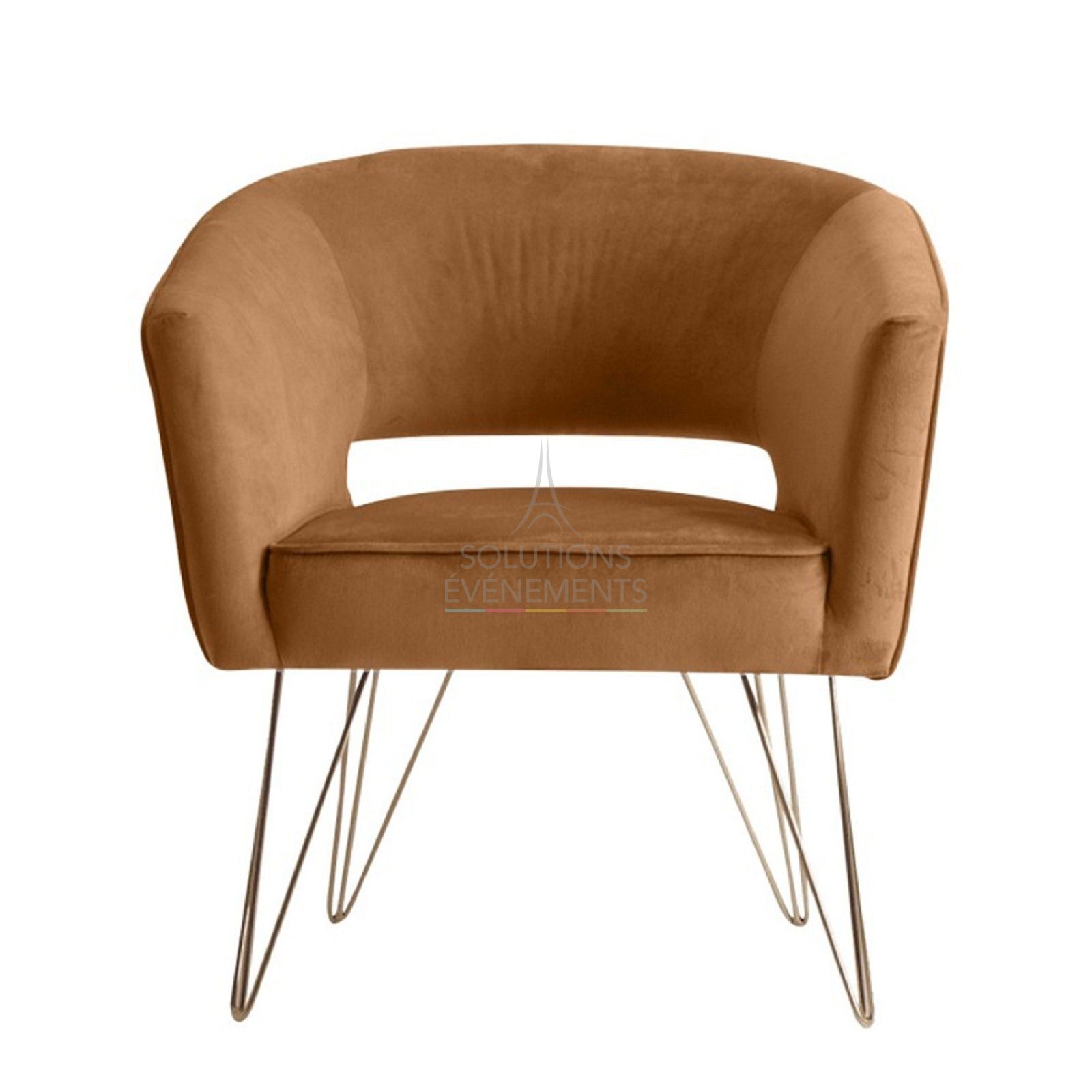 Leonor armchair brown velvet - Visual 2