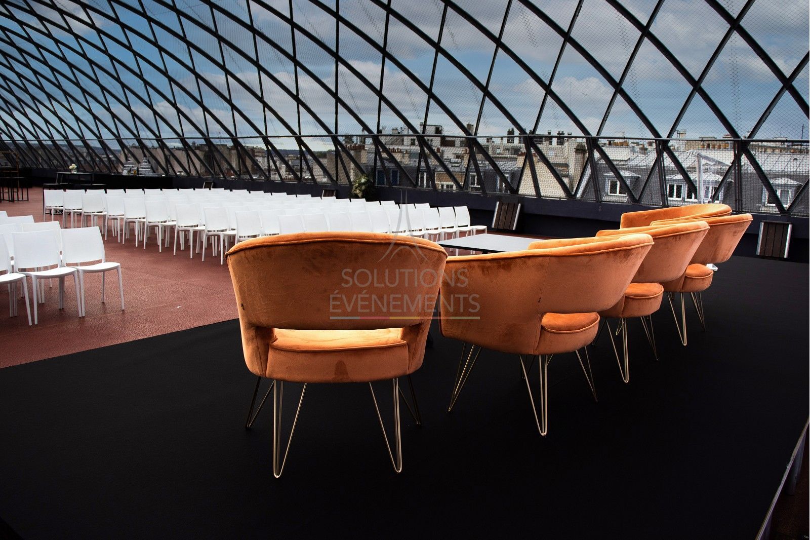 Leonor armchair orange velvet - Visual 5