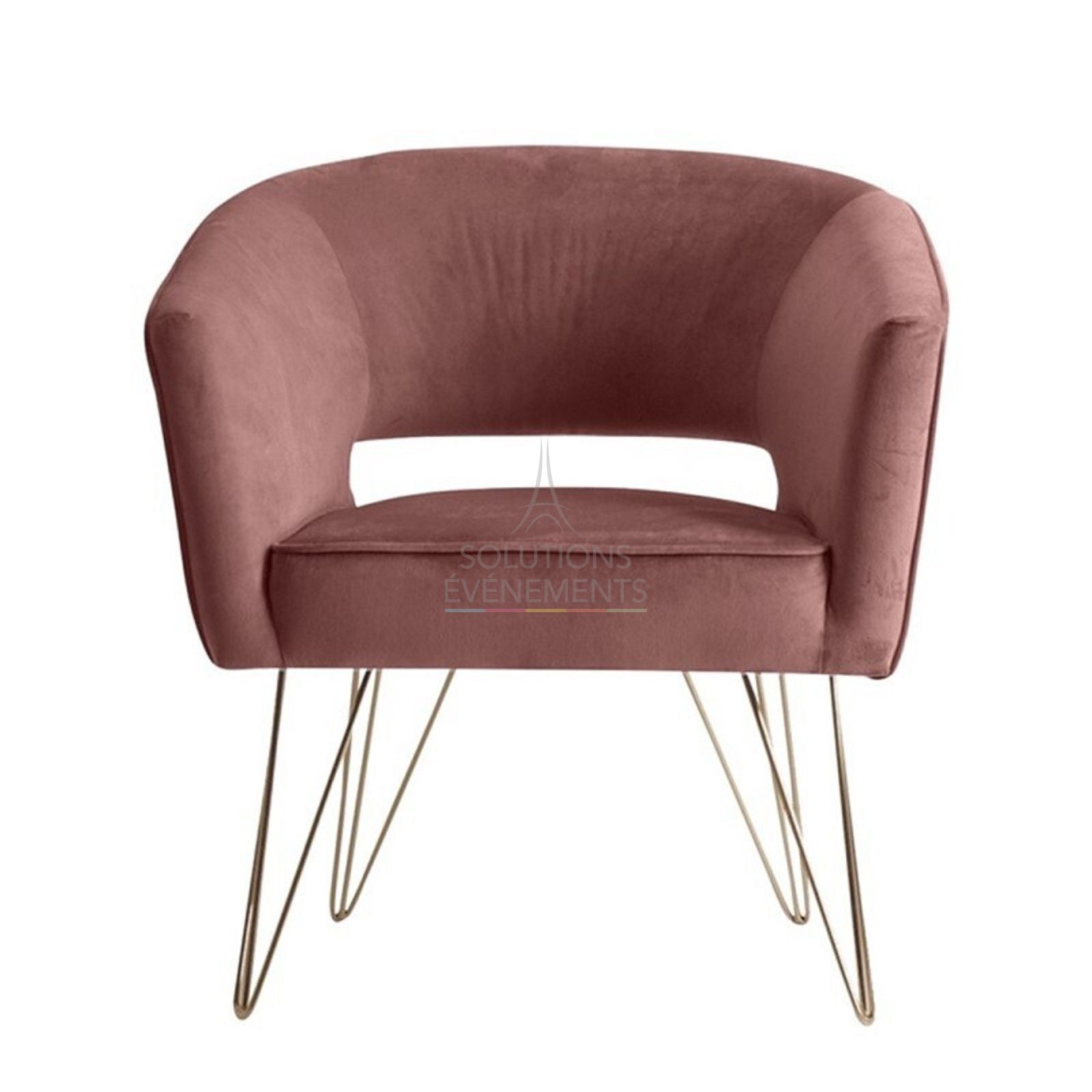 Leonor armchair pink velvet - Visual 2