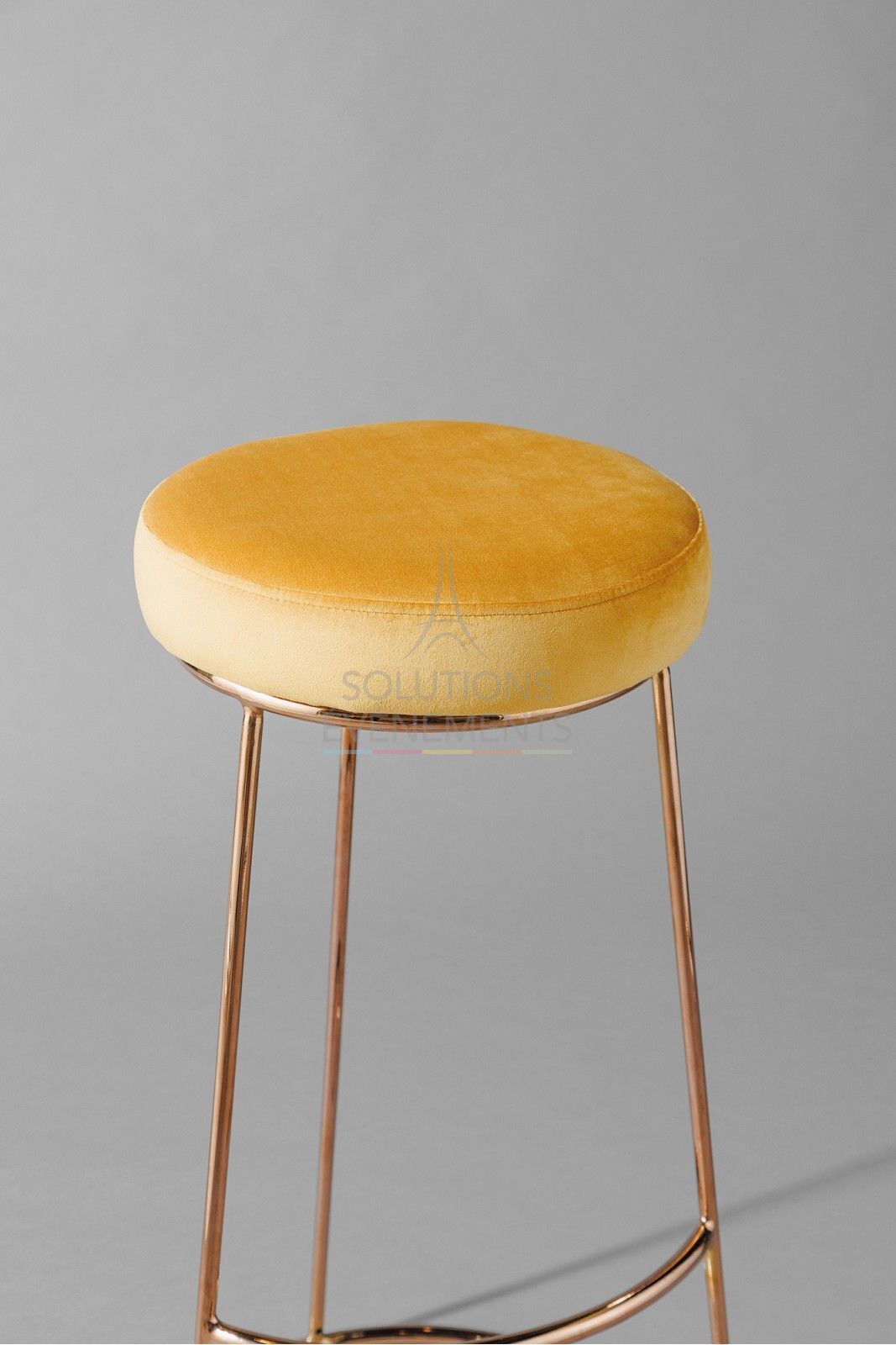 Leonor high stool - Gold velvet seat - Visual 2