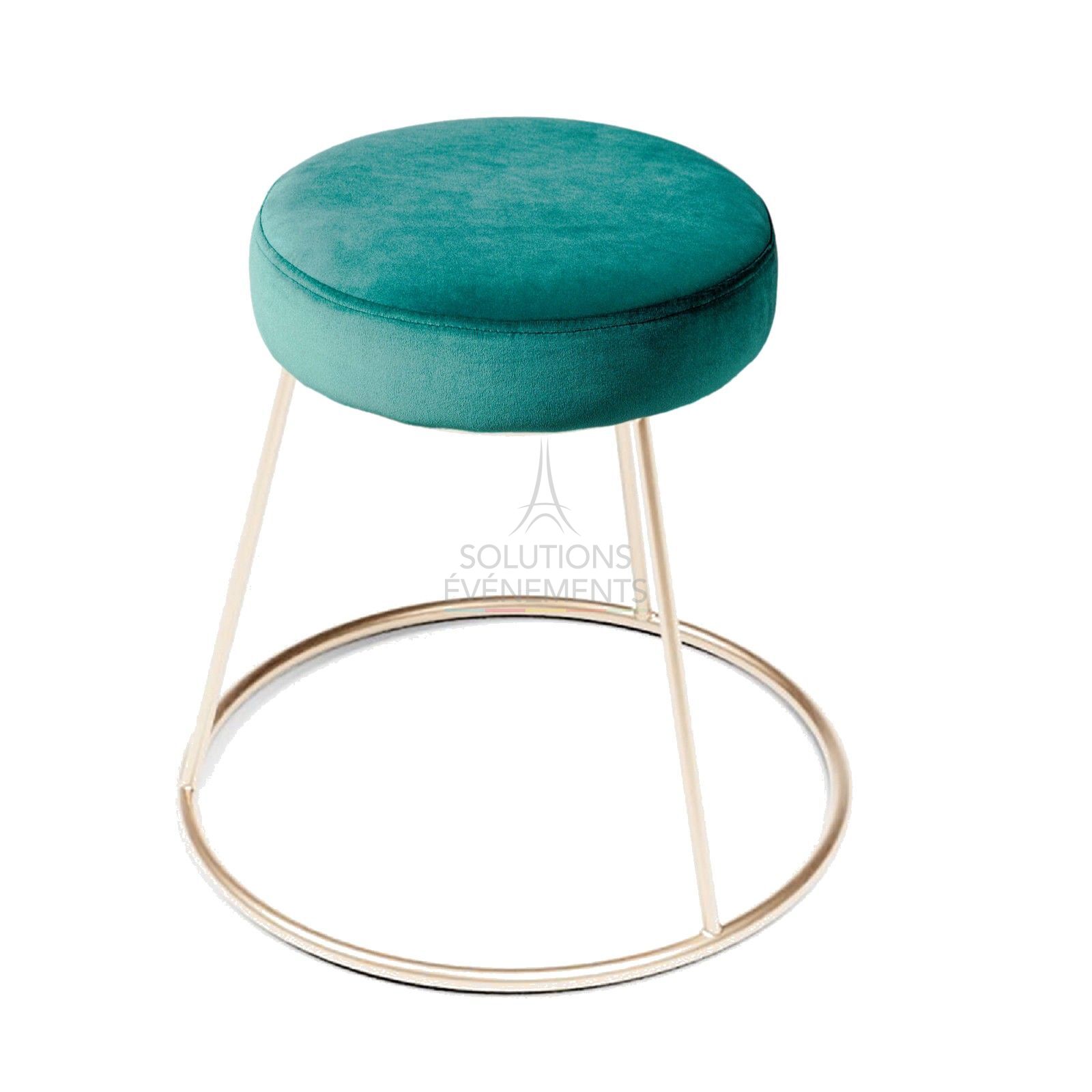 Leonor stool - Green velvet seat - Visual 1