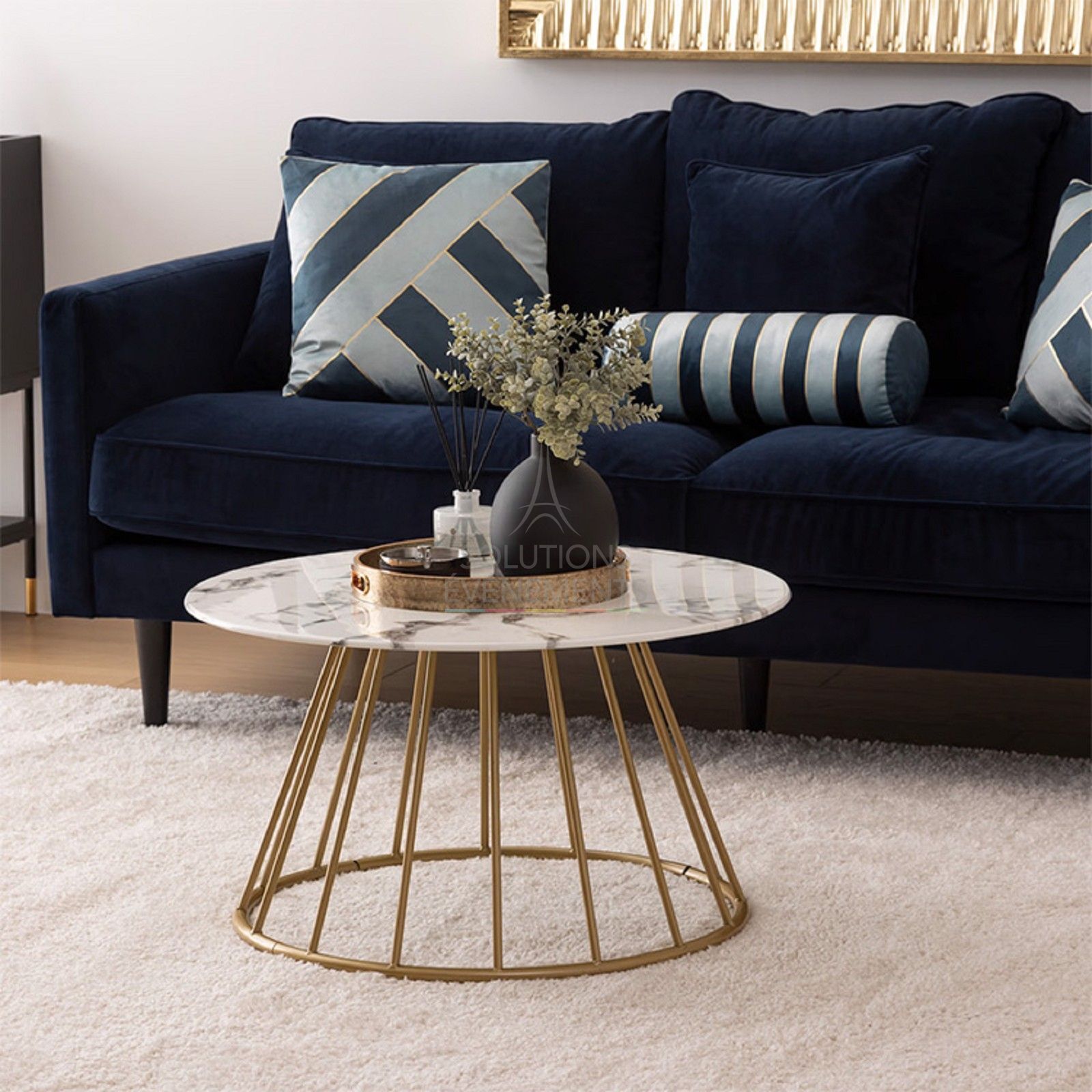 Leonor white marble coffee table - Visual 4