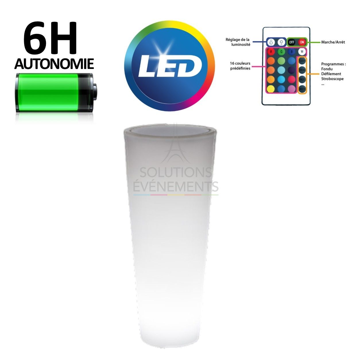 Multicolored Light Pot Rental