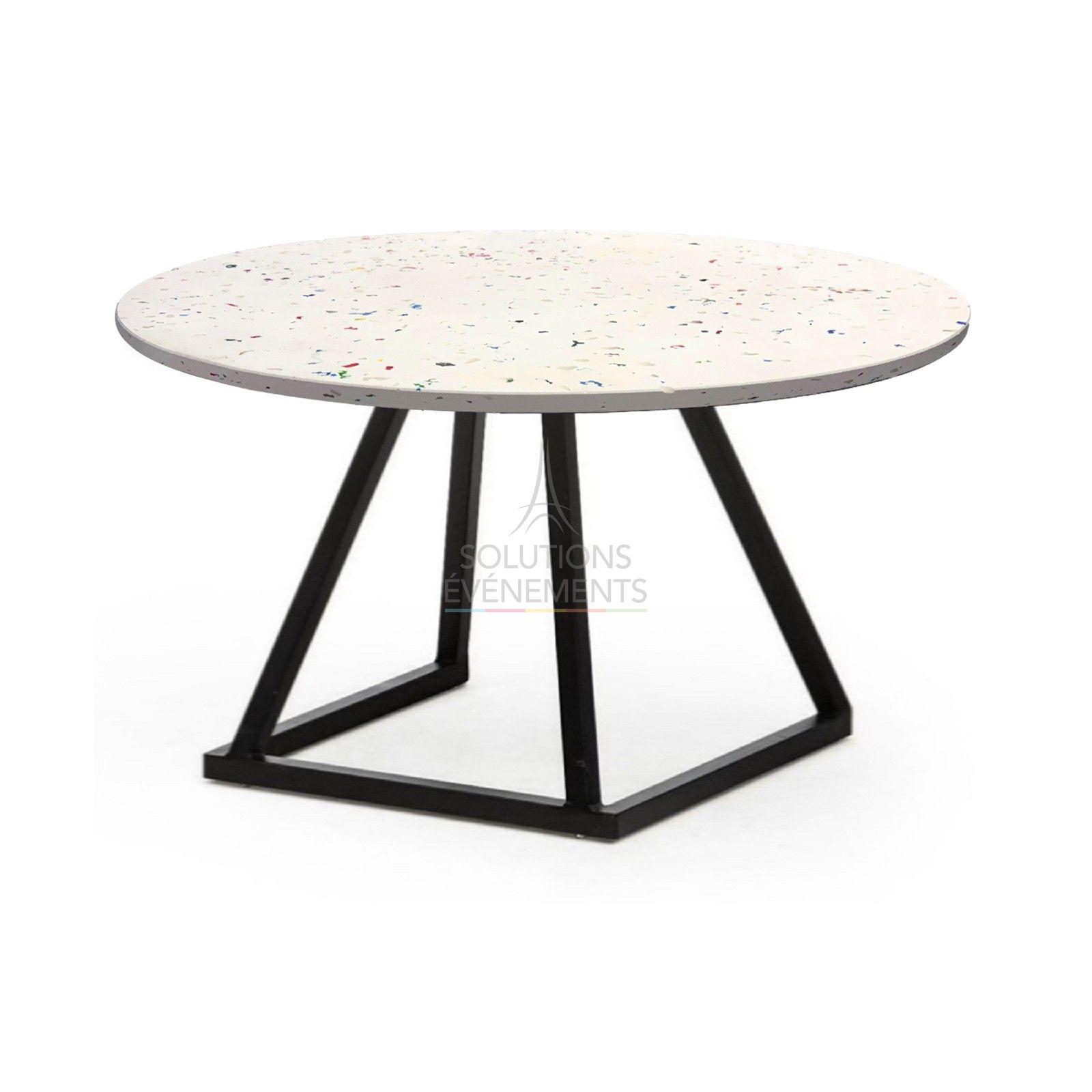 Rental eco-responsible coffee table with round top