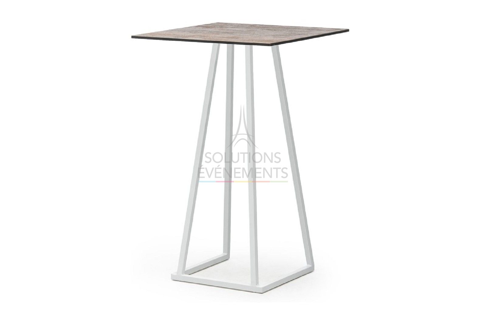 Linea White Standing Table - Factory Tray - Visual 1