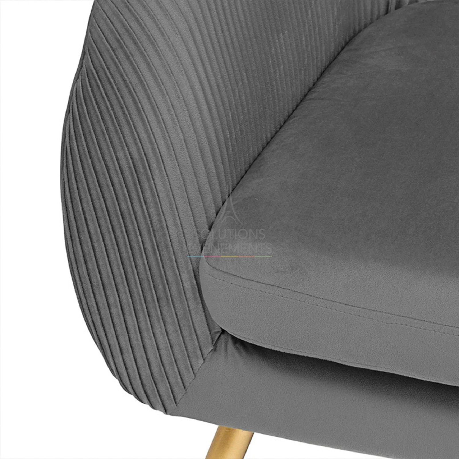 Louise grey velvet sofa - Visual 2