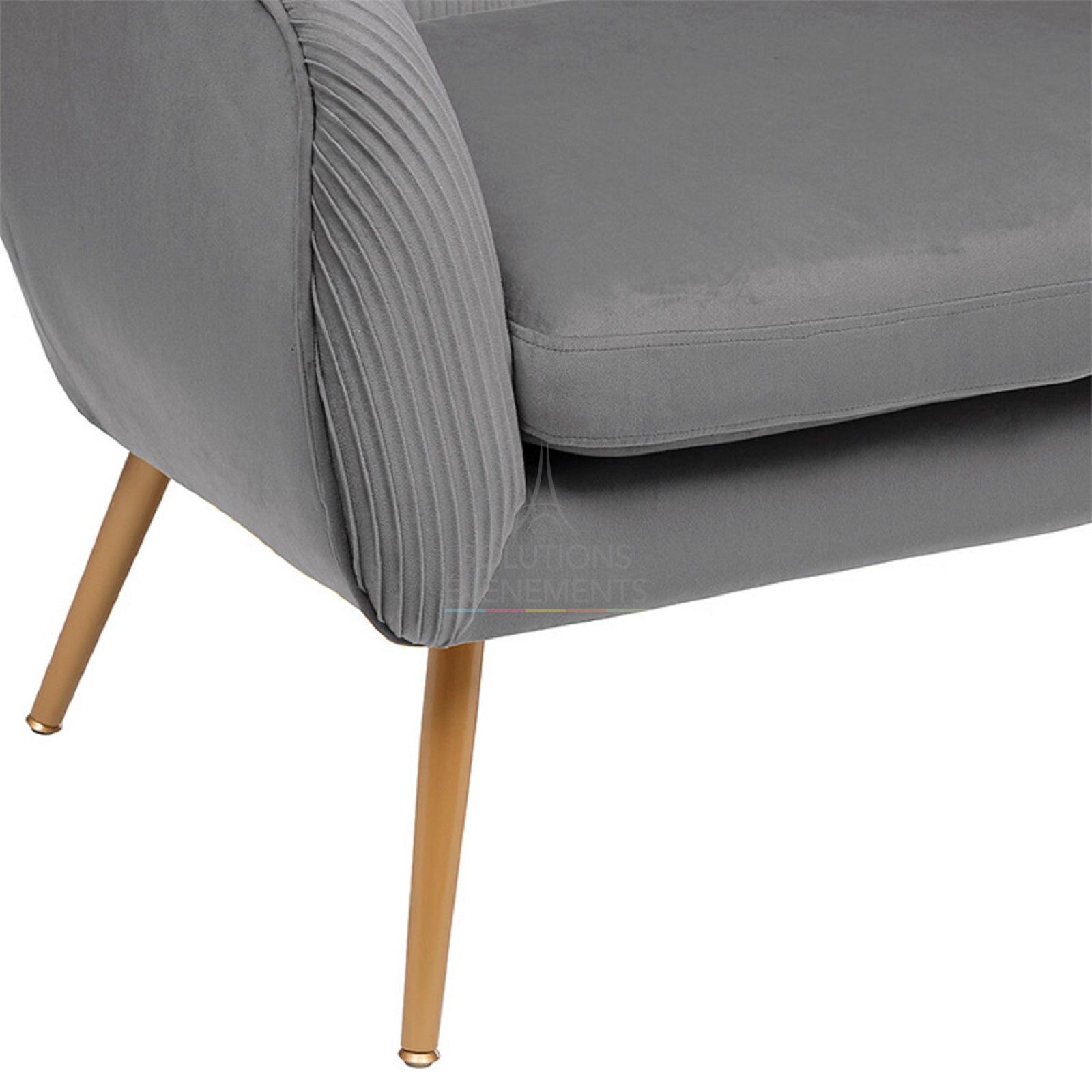 Louise grey velvet sofa - Visual 3
