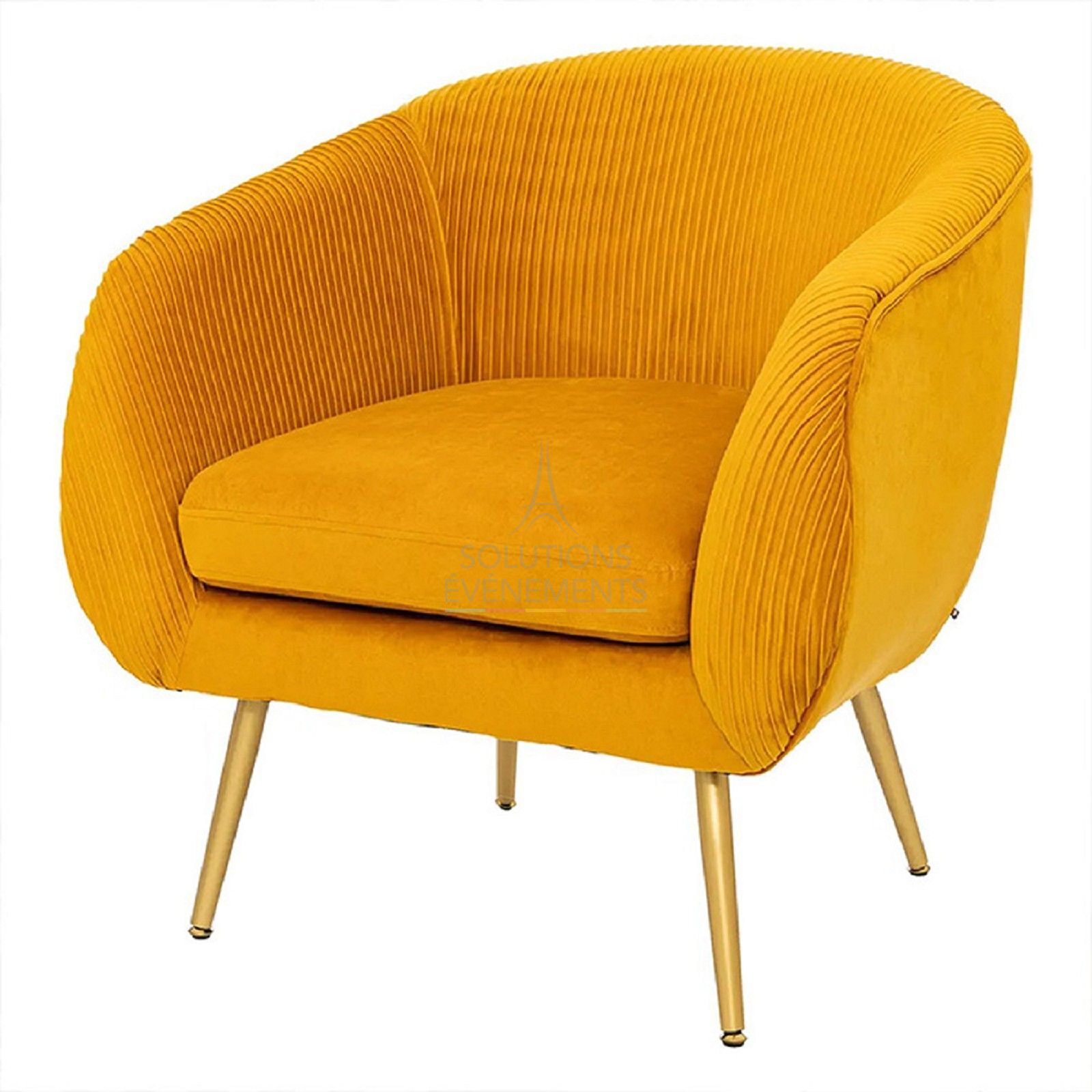 Louise yellow velvet armchair - Visual 1
