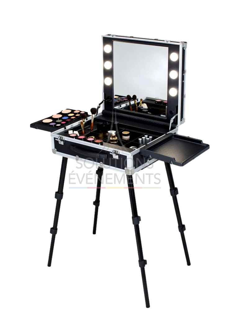 Make-up case suitcase rental with lighting