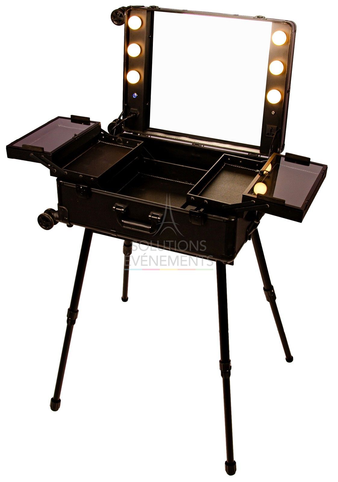 Make-up case suitcase rental with lighting