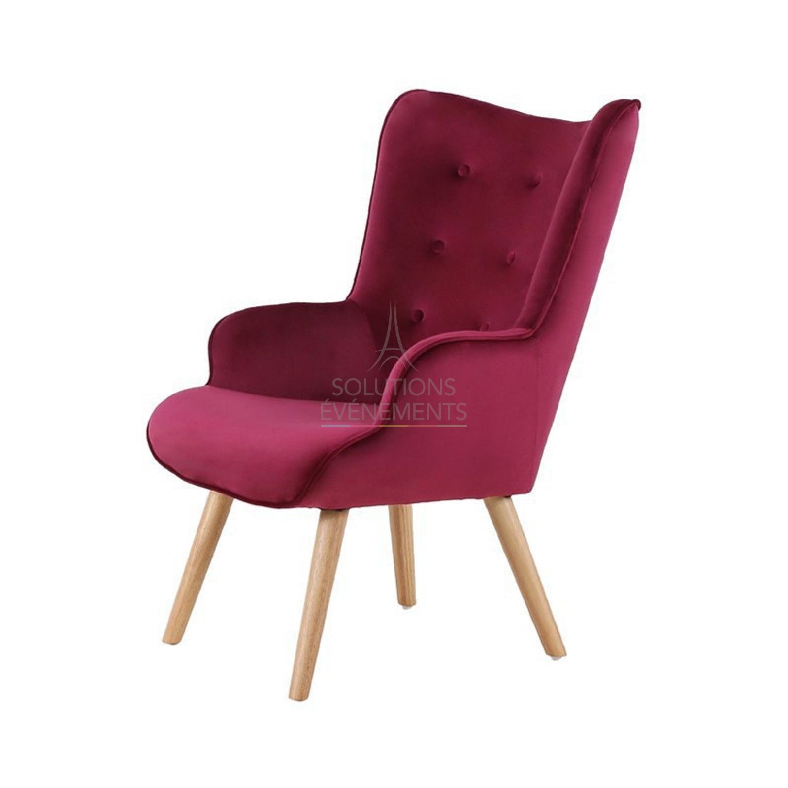 Location fauteuil à oreilles capitonné style scandinave