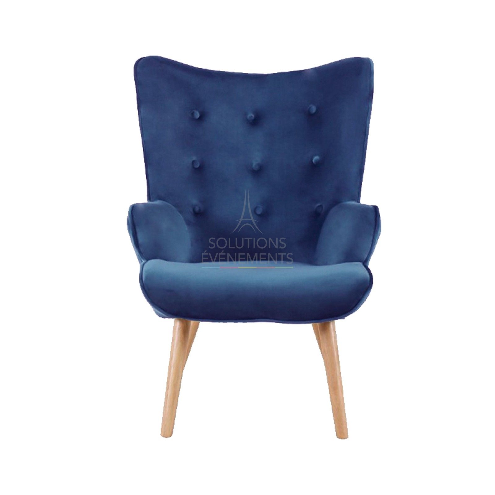 Malmo blue velvet armchair - Visual 2