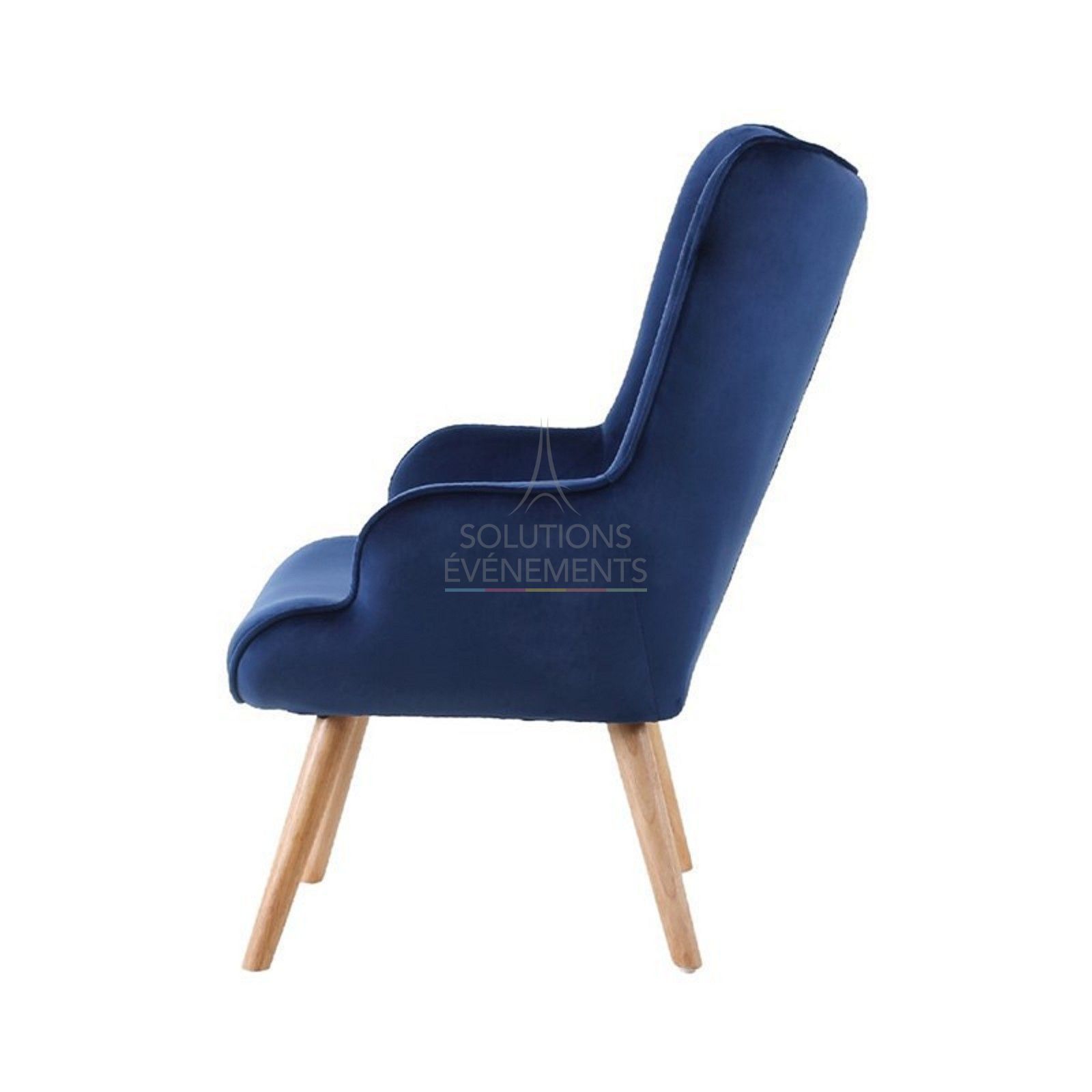 Malmo blue velvet armchair - Visual 3