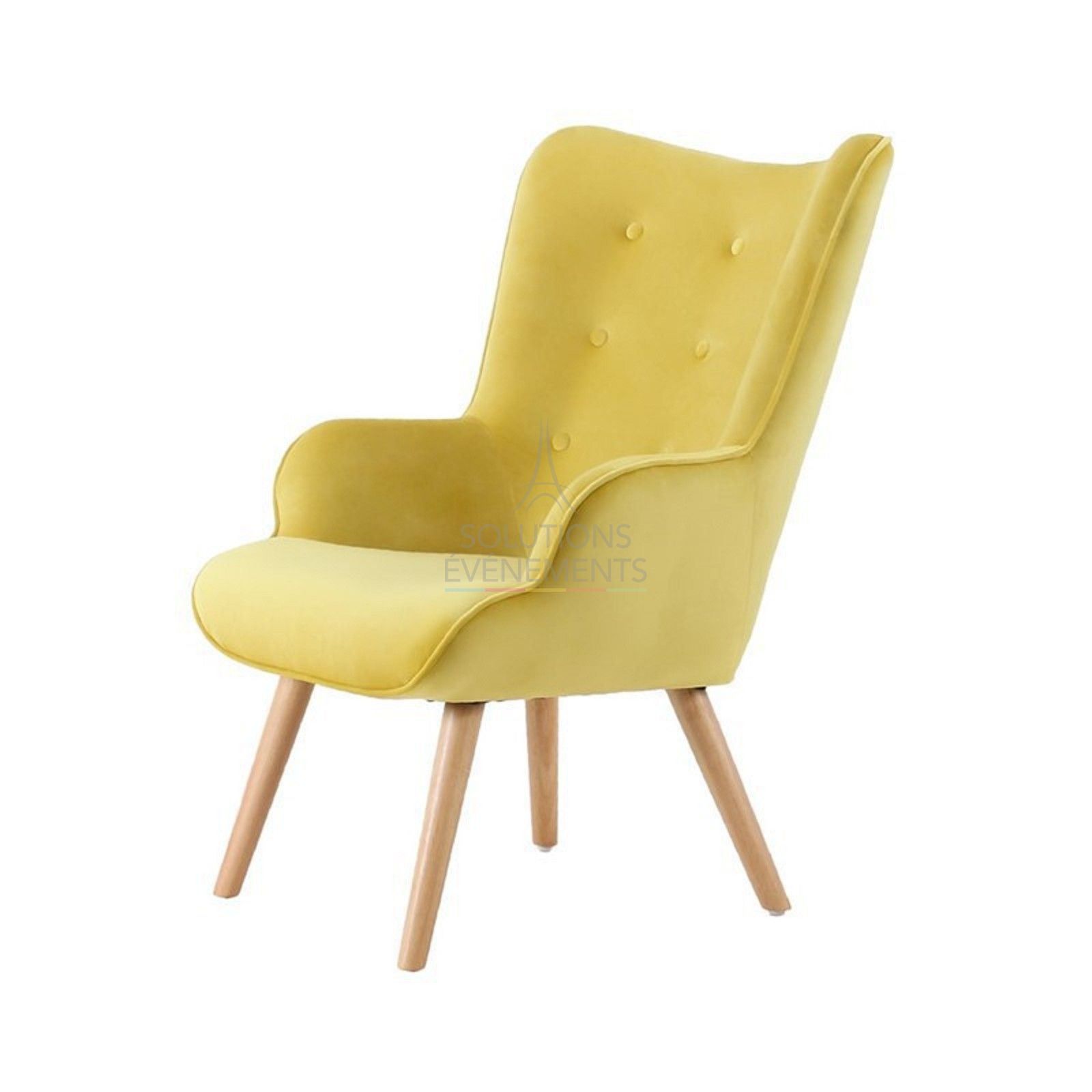 Location fauteuil à oreilles capitonné style scandinave
