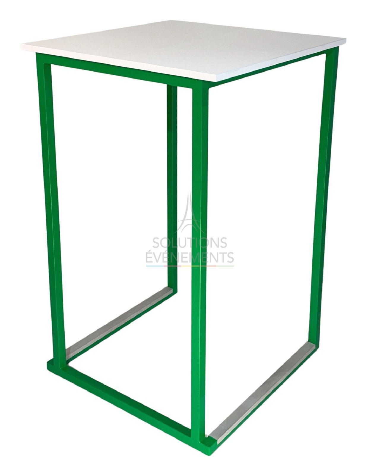 Location mange-debout Kubo vert plateau blanc