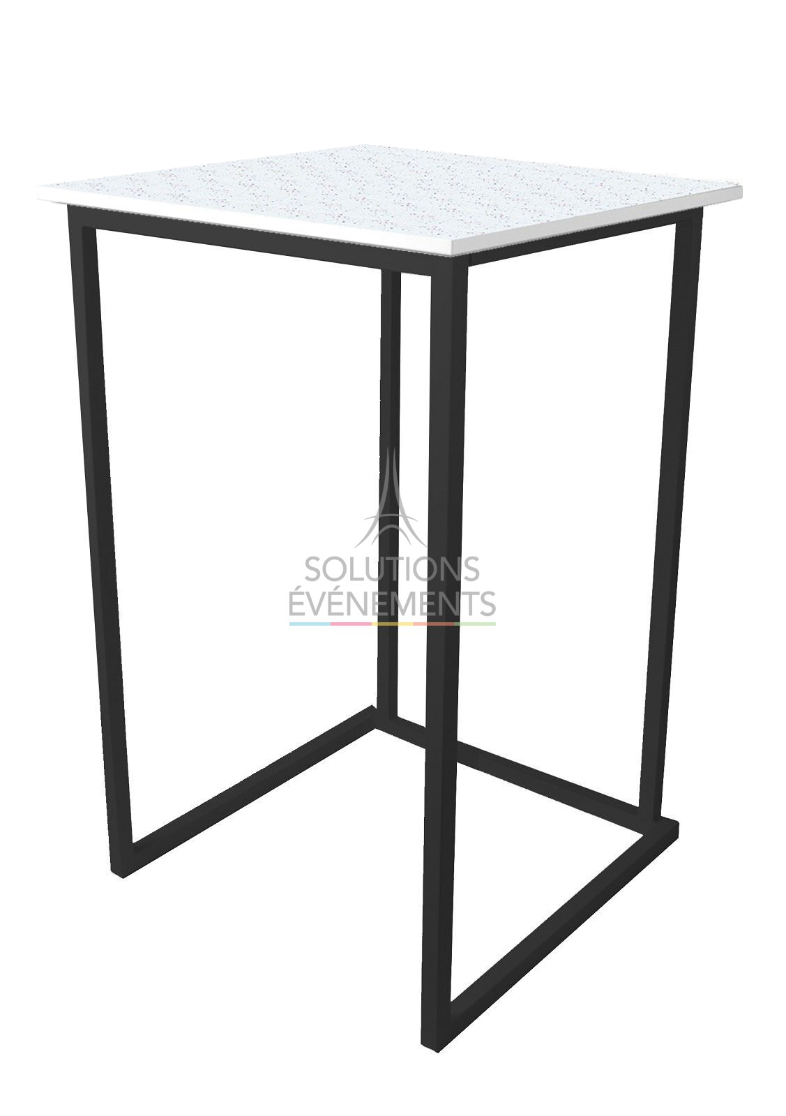 Mange debout Kubo Noir - Plateau recyclé blanc Floréale Terrazzo - Visuel 1