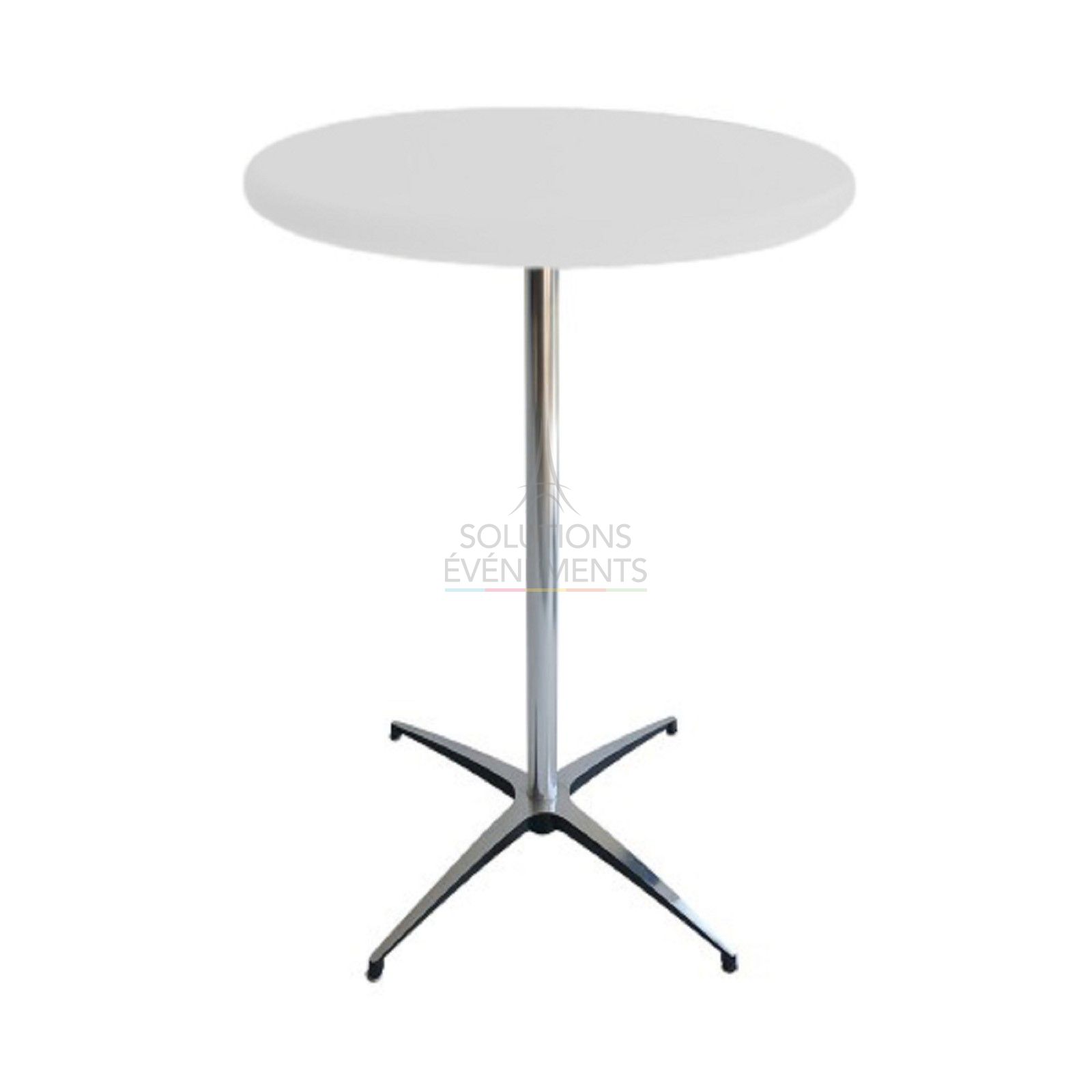 Location de table haute mange debout blanc diamètre 70cm