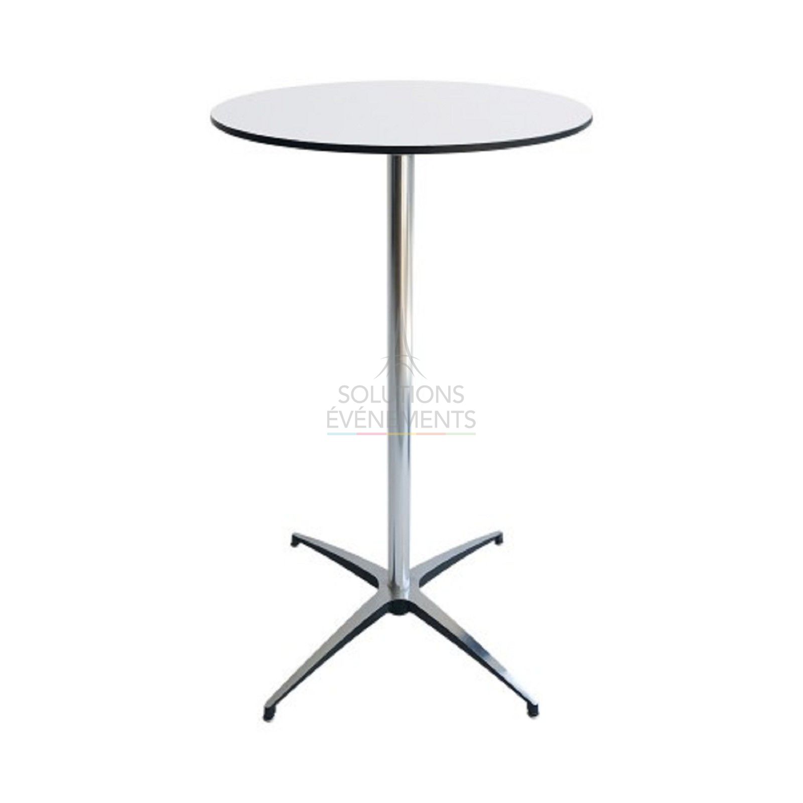 Location de table haute mange debout blanc diamètre 60cm