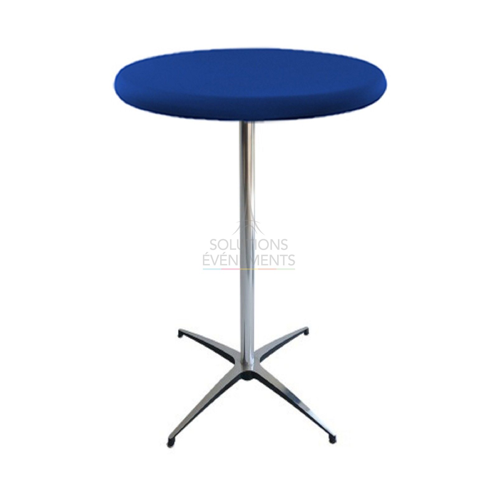 Location de table haute mange debout bleu diamètre 70cm