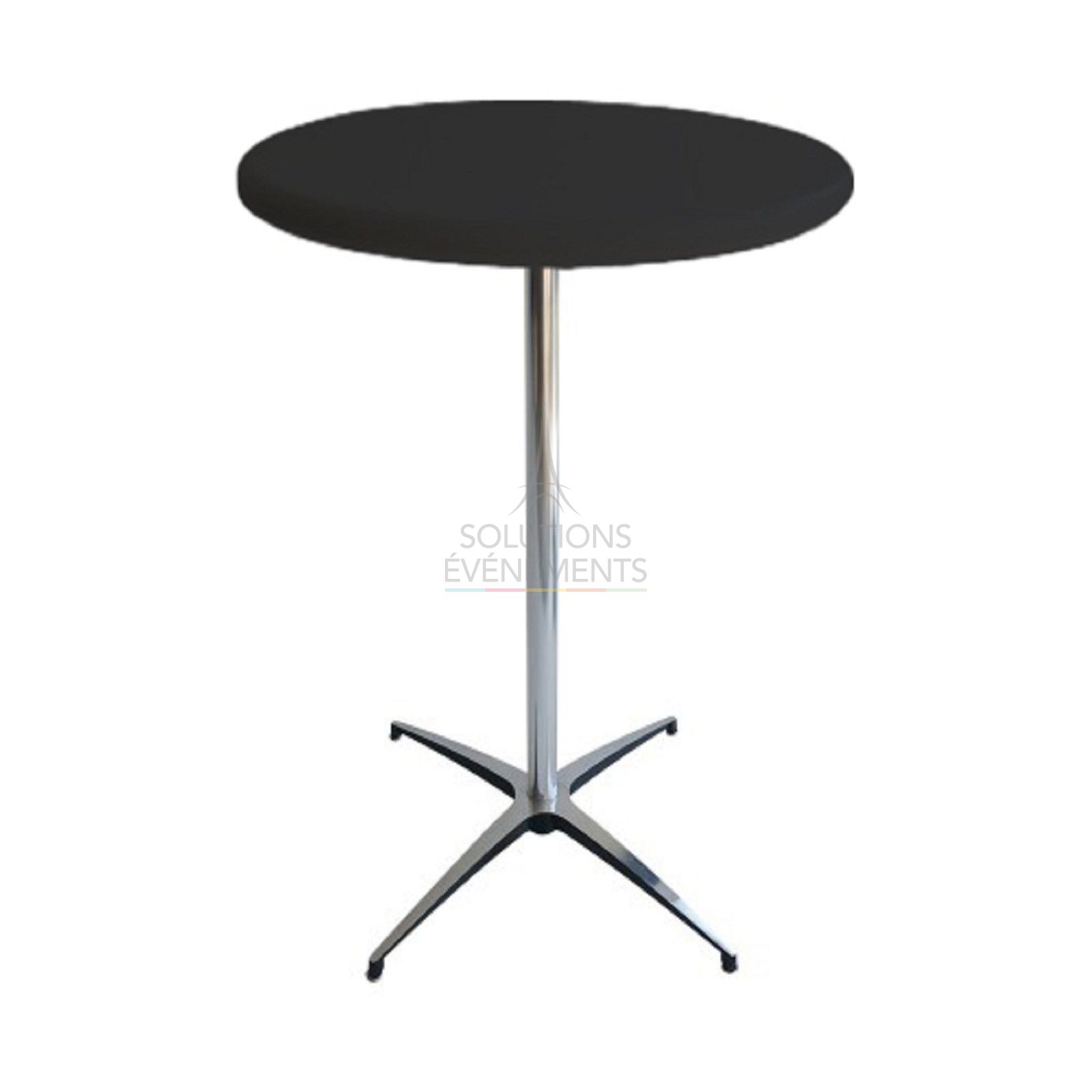 Location de table haute mange debout noir diamètre 70cm