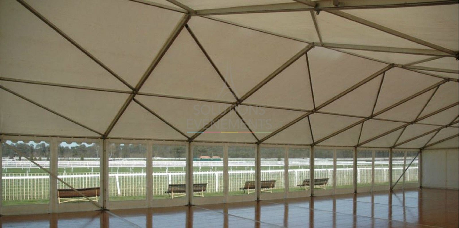 Marquee with parquet flooring 210m2 - 10x21m - Visual 2