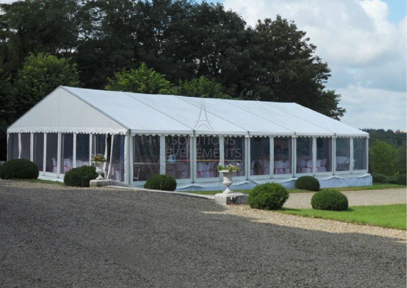 Marquee with parquet flooring 300m2 - 10x30m - Visual 4