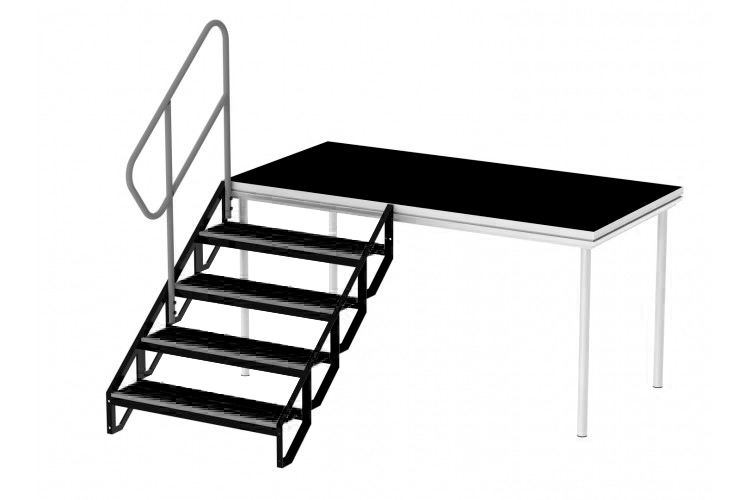 Modular staircase for stage 100cm + ramp - Visual 3